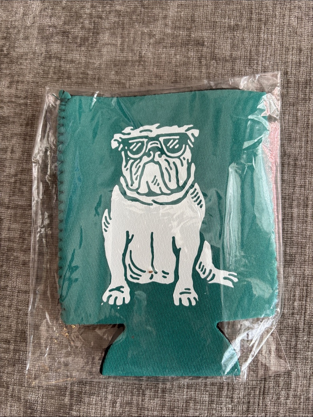 Teal Bulldog Can Cooler Koozie - Unbranded